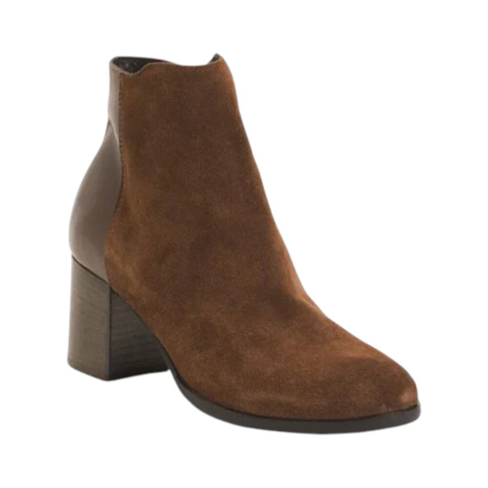 OROSCURO Brown Made In Italy Suede Heel Booties